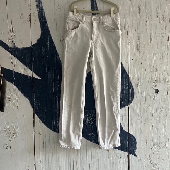 MANGO KIDS DENIM OFF WHITE STRAIGHT FIT SZ: 10 - Picture 1 of 11